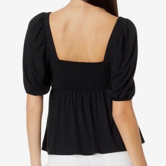 Lilly Pulitzer Floriana Black Built-in-Bra Sweetheart Smocked Top XS - Picture 2 of 6